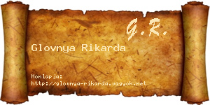Glovnya Rikarda névjegykártya